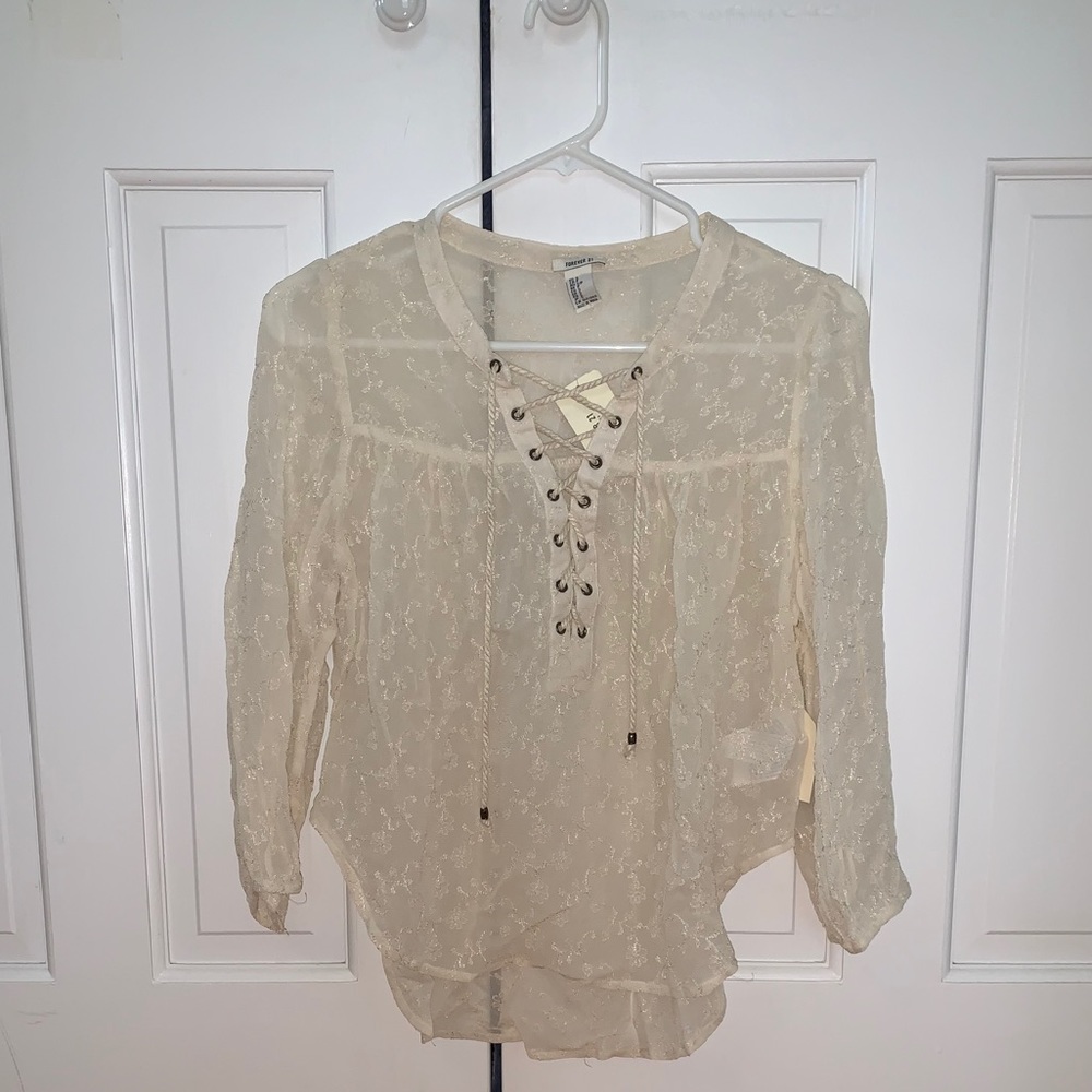 FOREVER 21 NWT sheer blouse